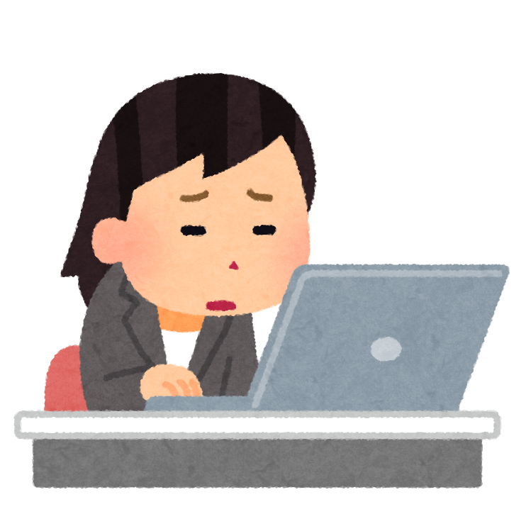 会社でいやいや働く人のイラスト